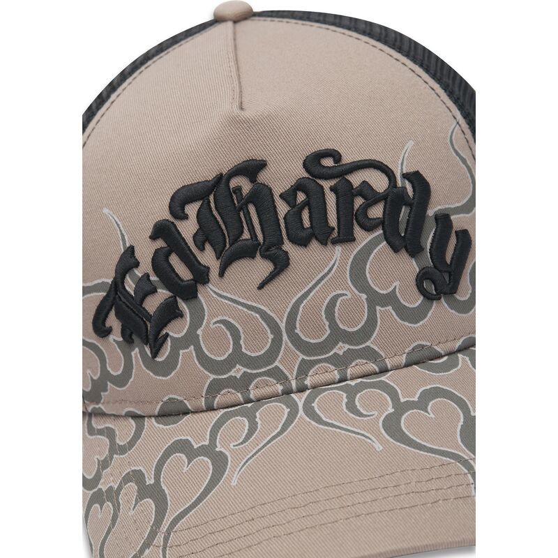 cappello-curvo-grigio-snapback-flaming-di-ed-hardy