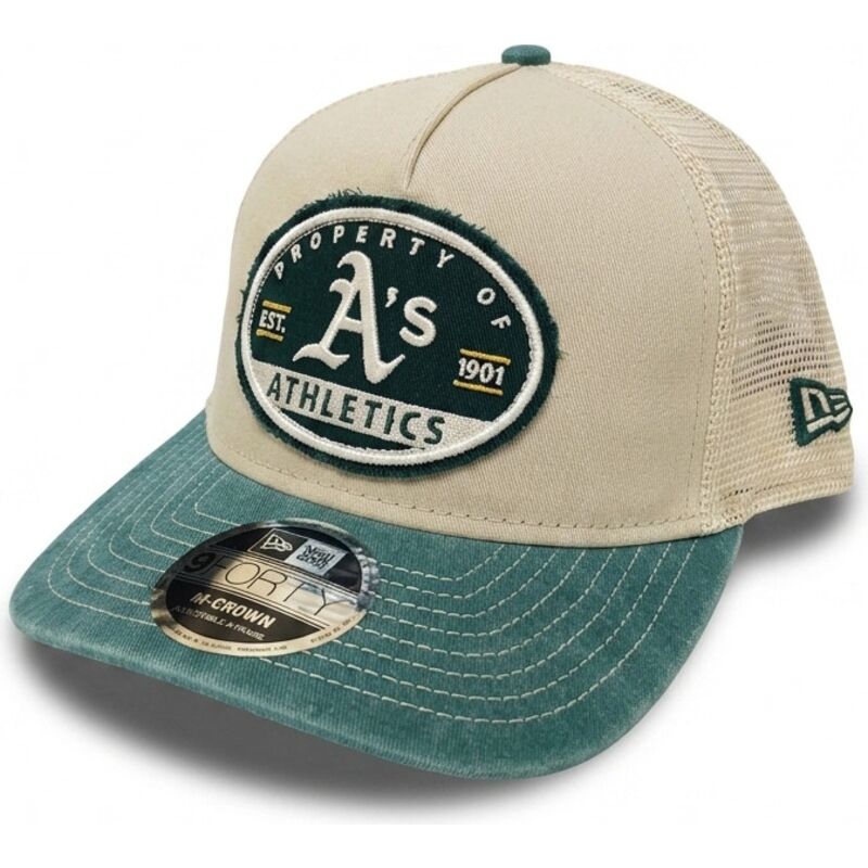 mutzen-gebogen-beige-snapback-9forty-m-crown-a-frame-fray-der-oakland-athletics-mlb-von-new-era mutzen-gebogen-beige-snapback-9forty-m-crown-a-frame-fray-der-oakland-athletics-mlb-von-new-era