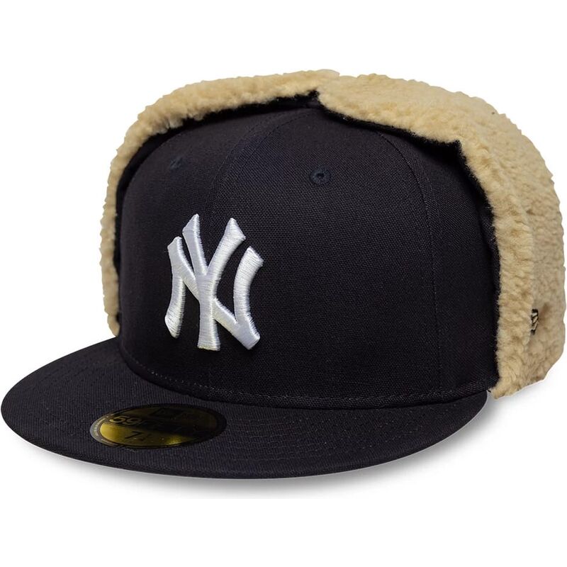 casquette-plate-bleue-marine-ajustee-59fifty-dogear-world-series-new-york-yankees-mlb-new-era