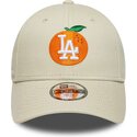 cappello-curvo-beige-cinghia-regolabile-per-bambino-9forty-fruit-icon-orange-dei-los-angeles-dodgers-mlb-di-new-era