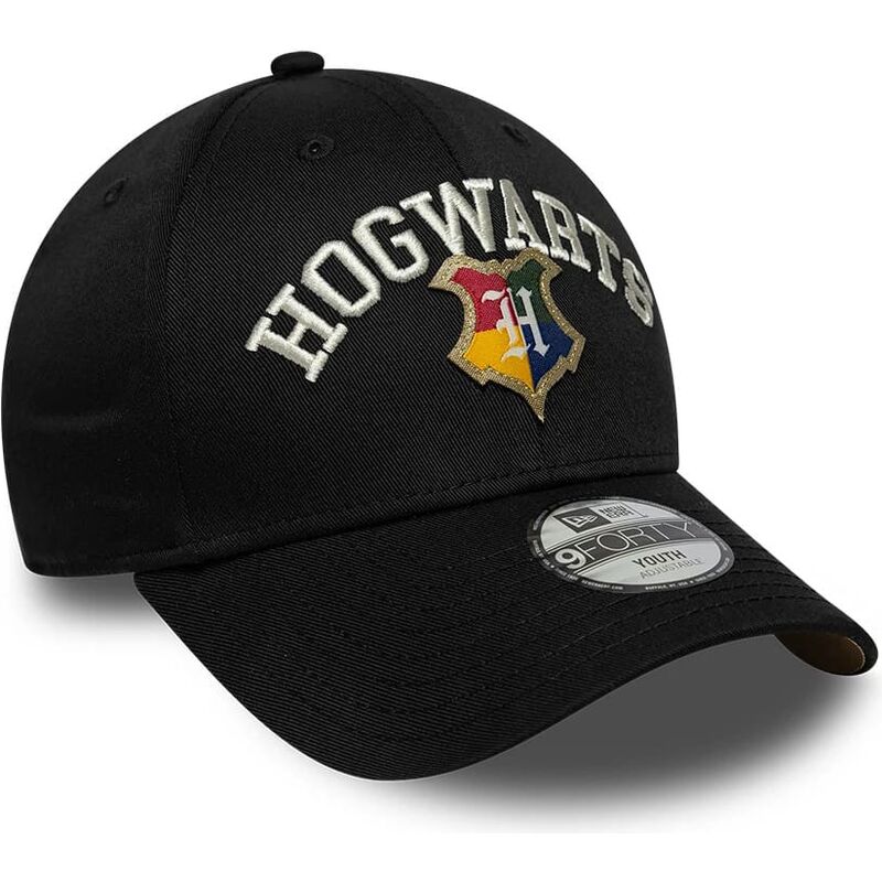 cappello-curvo-nero-snapback-per-bambino-9forty-wordmark-dei-hogwarts-harry-potter-di-new-era