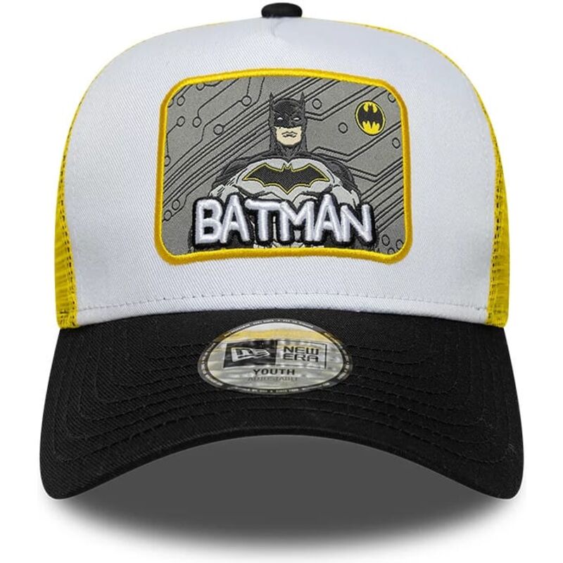 cappello-curvo-multicolore-snapback-per-bambino-a-frame-patch-dei-batman-dc-comics-di-new-era