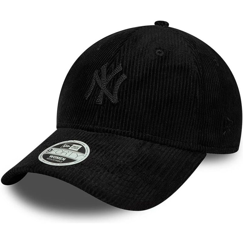 casquette-courbee-noire-ajustable-pour-femme-avec-logo-noir-9forty-cord-new-york-yankees-mlb-new-era
