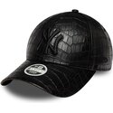 cappello-curvo-nero-cinghia-regolabile-9forty-pu-pattern-dei-new-york-yankees-mlb-di-new-era