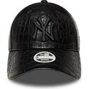 cappello-curvo-nero-cinghia-regolabile-9forty-pu-pattern-dei-new-york-yankees-mlb-di-new-era