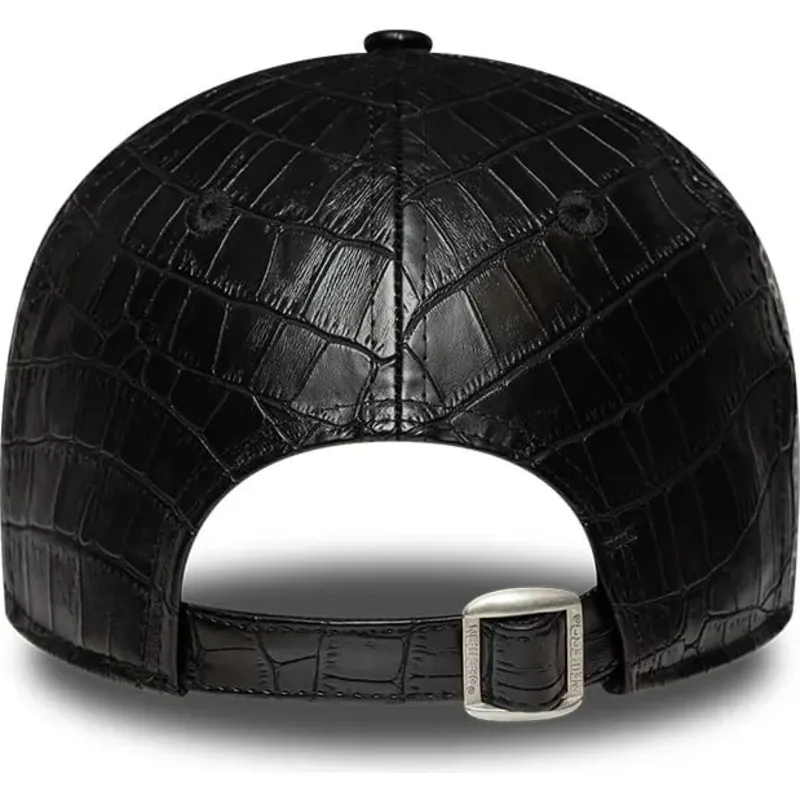 cappello-curvo-nero-cinghia-regolabile-9forty-pu-pattern-dei-new-york-yankees-mlb-di-new-era