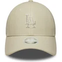 cappello-curvo-beige-snapback-9forty-m-crown-pu-diamante-dei-los-angeles-dodgers-mlb-di-new-era