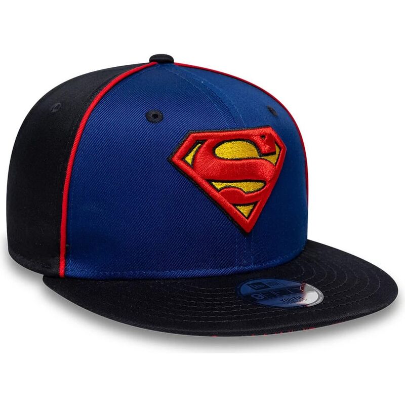 cappello-piatto-blu-snapback-per-bambino-9fifty-piping-dei-superman-dc-comics-di-new-era