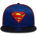 cappello-piatto-blu-snapback-per-bambino-9fifty-piping-dei-superman-dc-comics-di-new-era