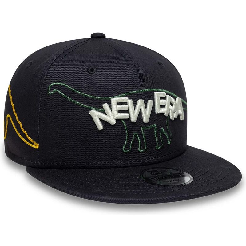 casquette-plate-bleue-marine-snapback-pour-enfant-9fifty-dino-new-era casquette-plate-bleue-marine-snapback-pour-enfant-9fifty-dino-new-era