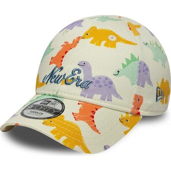 Cappello curvo multicolore cinghia regolabile 9FORTY All Over Print Dino di New Era
