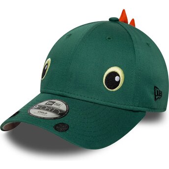 Cappello curvo verde snapback per bambino 9FORTY Dino Face di New Era