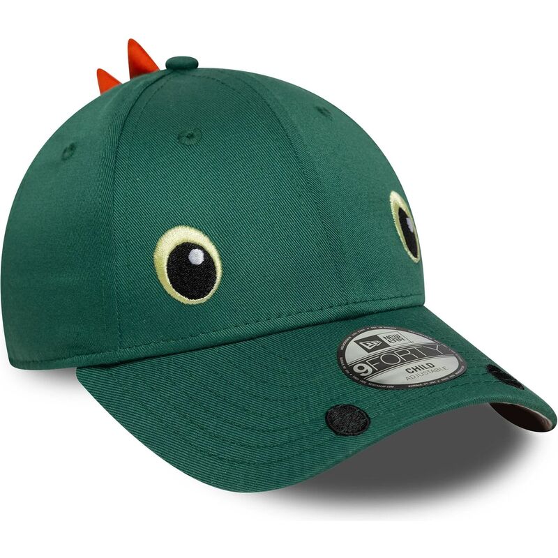 cappello-curvo-verde-snapback-per-bambino-9forty-dino-face-di-new-era cappello-curvo-verde-snapback-per-bambino-9forty-dino-face-di-new-era