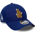 cappello-curvo-blu-snapback-9forty-m-crown-a-frame-emblem-dei-los-angeles-dodgers-mlb-di-new-era