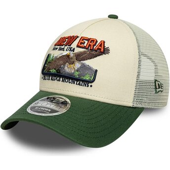 Cappello curvo verde snapback 9FORTY M-Crown A Frame Graphic di New Era