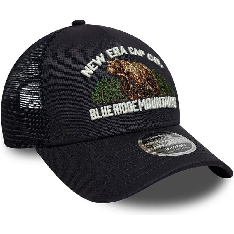 cappello-curvo-blu-marino-snapback-9forty-m-crown-a-frame-graphic-dei-blue-ridge-mountains-di-new-era