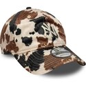 cappello-curvo-marrone-cinghia-regolabile-9twenty-animal-print-dei-new-york-yankees-mlb-di-new-era