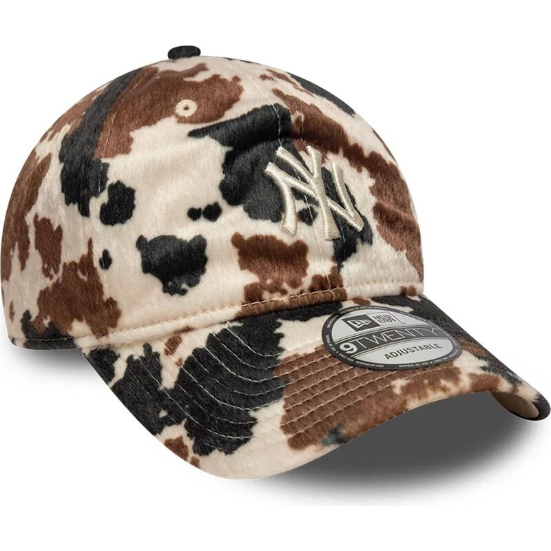 mutzen-gebogen-braun-verstellbares-band-9twenty-animal-print-der-new-york-yankees-mlb-von-new-era