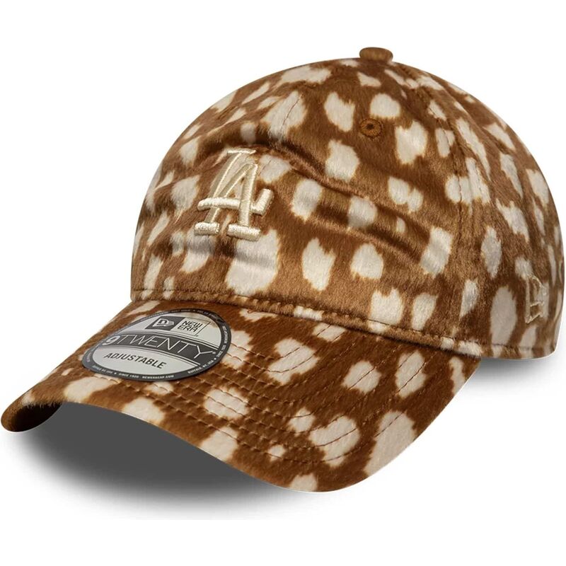 cappello-curvo-marrone-cinghia-regolabile-9twenty-animal-print-dei-los-angeles-dodgers-mlb-di-new-era