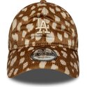 cappello-curvo-marrone-cinghia-regolabile-9twenty-animal-print-dei-los-angeles-dodgers-mlb-di-new-era