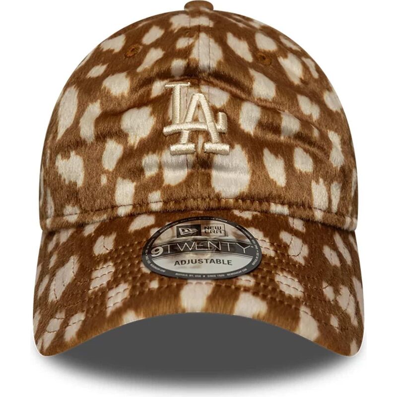 mutzen-gebogen-braun-verstellbares-band-9twenty-animal-print-der-los-angeles-dodgers-mlb-von-new-era