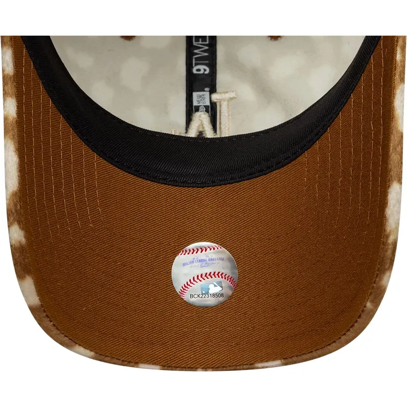 cappello-curvo-marrone-cinghia-regolabile-9twenty-animal-print-dei-los-angeles-dodgers-mlb-di-new-era