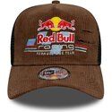 cappello-curvo-marrone-snapback-a-frame-distressed-cord-dei-red-bull-racing-formula-1-di-new-era