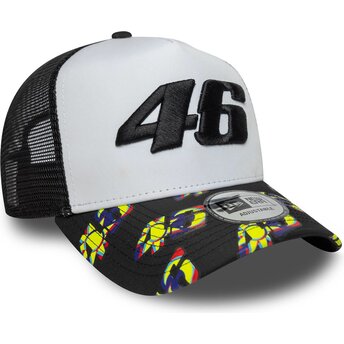 Mützen gebogen schwarz snapback E Frame Print Visor der Valentino Rossi VR46 MotoGP von New Era