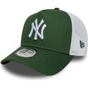 cappello-curvo-verde-snapback-a-frame-league-essential-dei-new-york-yankees-mlb-di-new-era