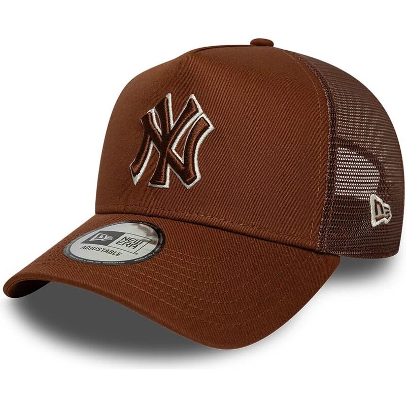 mutzen-gebogen-braun-snapback-e-frame-outline-der-new-york-yankees-mlb-von-new-era