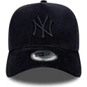 cappello-curvo-blu-marino-snapback-a-frame-tonal-cord-dei-new-york-yankees-mlb-di-new-era