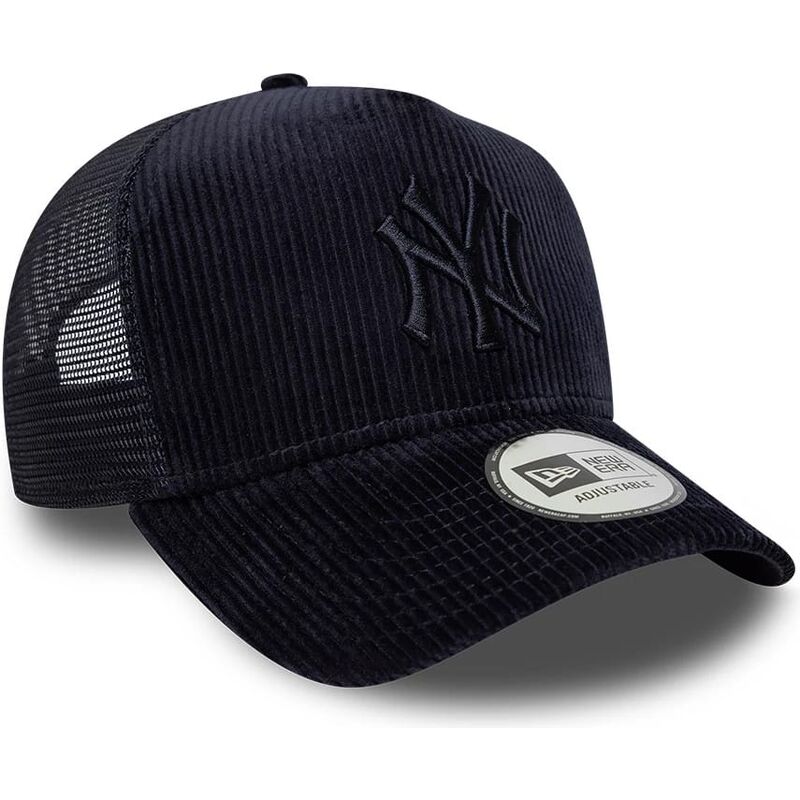 cappello-curvo-blu-marino-snapback-a-frame-tonal-cord-dei-new-york-yankees-mlb-di-new-era