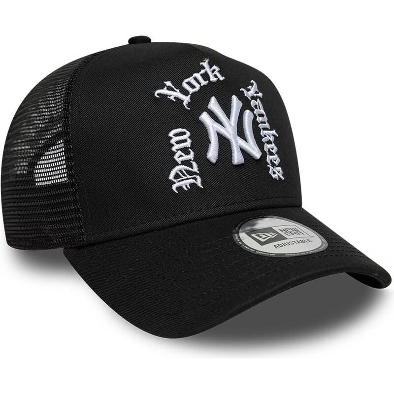 mutzen-gebogen-schwarz-snapback-a-frame-wordmark-der-new-york-yankees-mlb-von-new-era