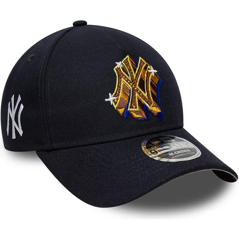 cappello-curvo-blu-marino-snapback-9forty-m-crown-a-frame-emblem-dei-new-york-yankees-mlb-di-new-era