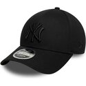 casquette-courbee-noire-snapback-avec-logo-noir-9forty-m-crown-new-york-yankees-mlb-new-era