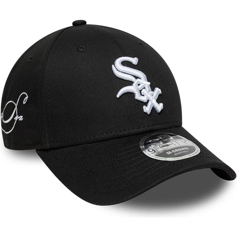 mutzen-gebogen-schwarz-snapback-9forty-m-crown-side-script-der-chicago-white-sox-mlb-von-new-era