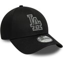 cappello-curvo-nero-cinghia-regolabile-9forty-metallic-outline-dei-los-angeles-dodgers-mlb-di-new-era