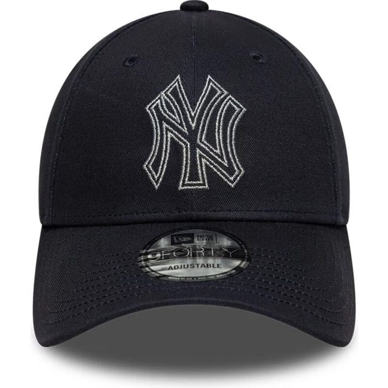 casquette-courbee-bleue-marine-ajustable-9forty-metallic-outline-new-york-yankees-mlb-new-era casquette-courbee-bleue-marine-ajustable-9forty-metallic-outline-new-york-yankees-mlb-new-era