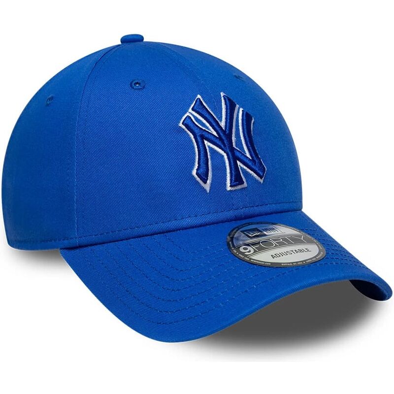 casquette-courbee-bleue-ajustable-avec-logo-bleu-9forty-team-outline-new-york-yankees-mlb-new-era