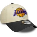 mutzen-gebogen-beige-verstellbares-band-9forty-colour-block-der-los-angeles-lakers-nba-von-new-era