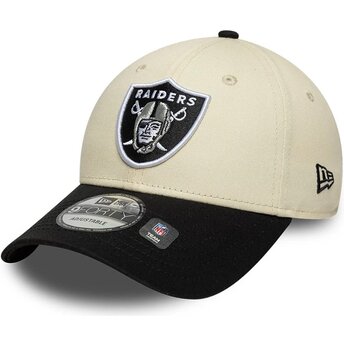 Mützen gebogen beige verstellbares band 9FORTY Colour Block der Las Vegas Raiders NFL von New Era