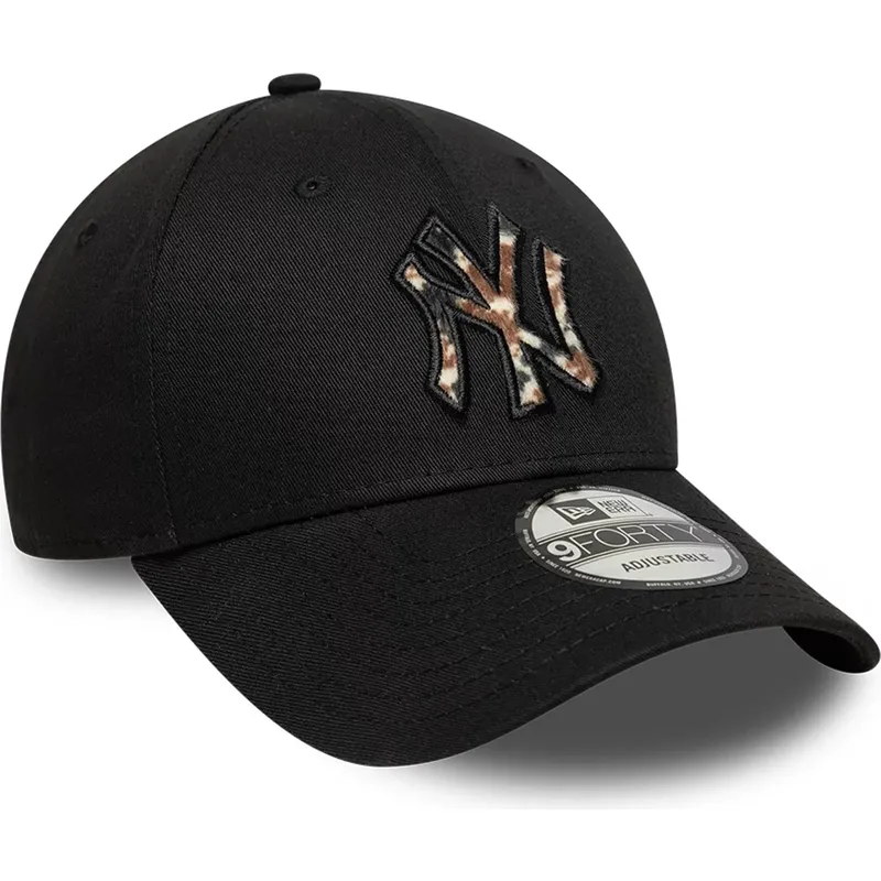 casquette-courbee-noire-ajustable-avec-logo-marron-9forty-faux-pony-infill-new-york-yankees-mlb-new-era casquette-courbee-noire-ajustable-avec-logo-marron-9forty-faux-pony-infill-new-york-yankees-mlb-new-era