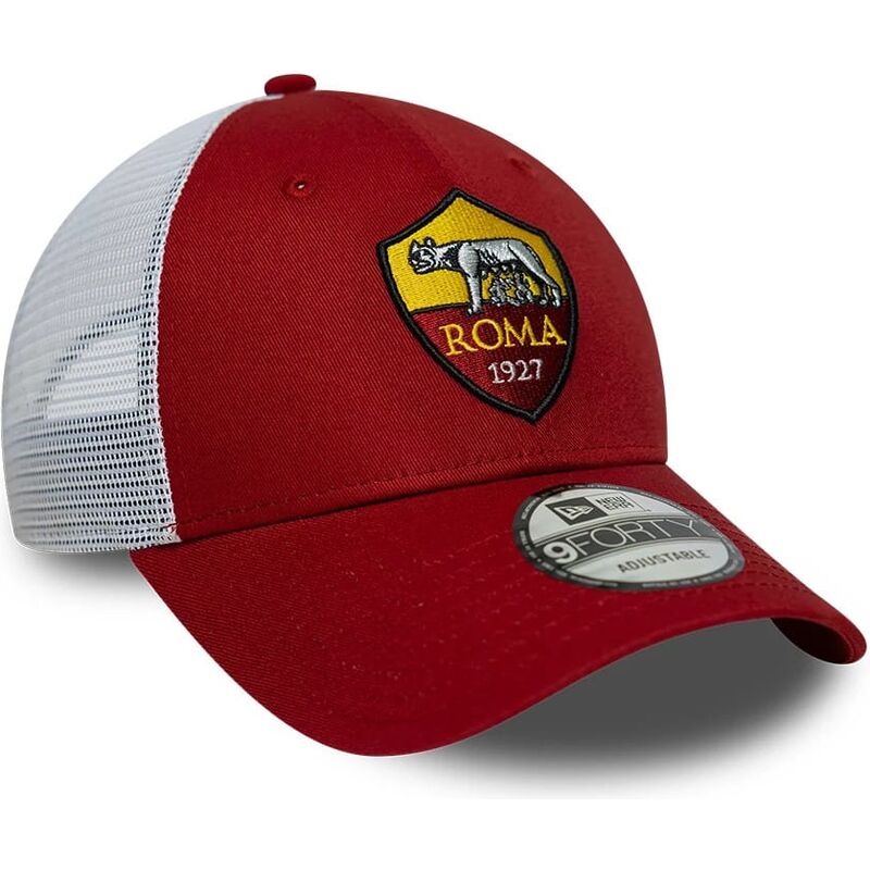 casquette-trucker-rouge-et-blanche-ajustable-9forty-league-associazione-sportiva-roma-serie-a-new-era casquette-trucker-rouge-et-blanche-ajustable-9forty-league-associazione-sportiva-roma-serie-a-new-era