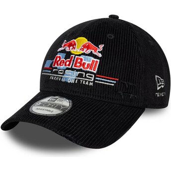 Cappello curvo nero cinghia regolabile 9FORTY Distressed Cord dei Red Bull Racing Formula 1 di New Era