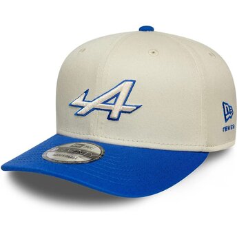 Cappello curvo beige snapback 9SEVENTY Stretch Snap Contrast Visor dei Alpine F1 Team Formula 1 di New Era