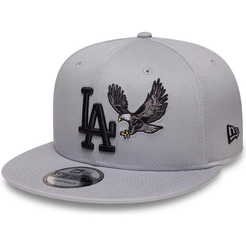 cappello-piatto-grigio-snapback-9fifty-outdoor-icon-dei-los-angeles-dodgers-mlb-di-new-era