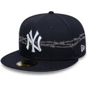 cappello-piatto-blu-marino-aderente-59fifty-icon-dei-new-york-yankees-mlb-di-new-era