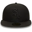 mutzen-flach-schwarz-angepasst-59fifty-der-chicago-white-sox-mlb-von-new-era