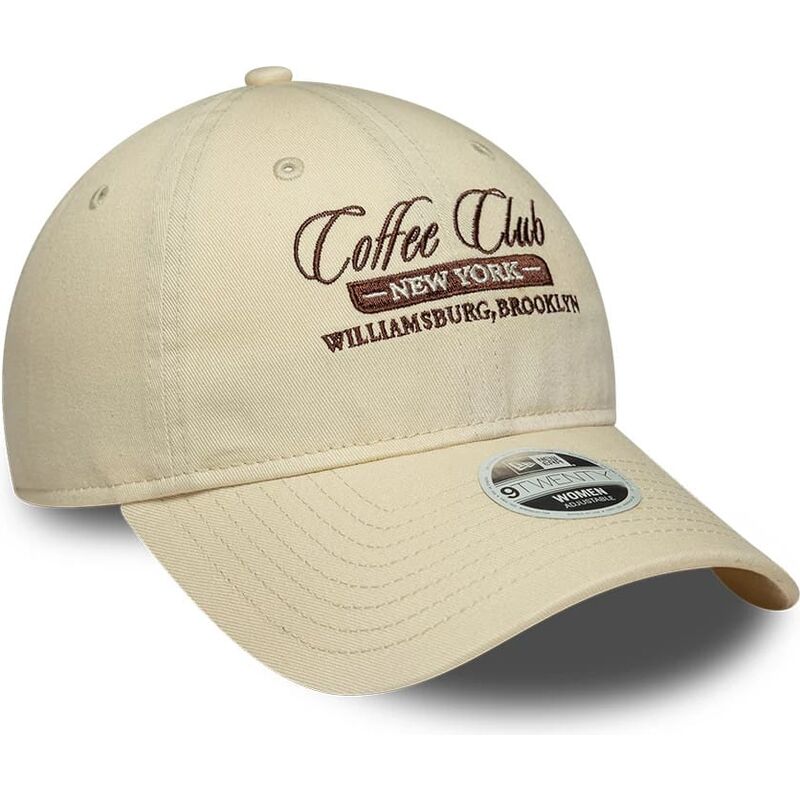 cappello-curvo-beige-cinghia-regolabile-9twenty-coffee-club-di-new-era