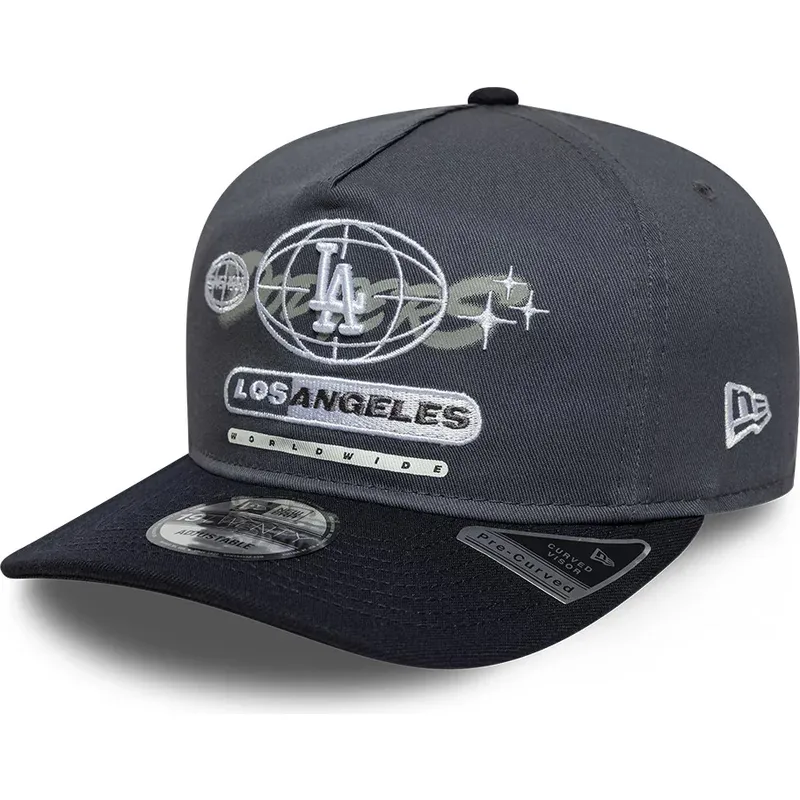 cappello-curvo-grigio-snapback-19twenty-graphic-dei-los-angeles-dodgers-mlb-di-new-era
